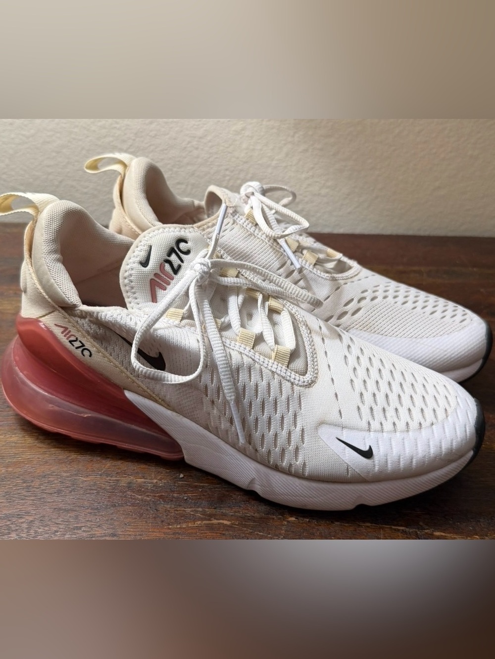 Nike Women’s Air Max 270 Sneakers in White and Pink